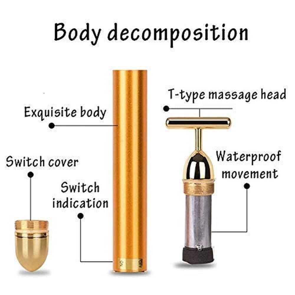 LUXÉ GLOW™ 24K Gold T-Shaped Facial Massage Roller