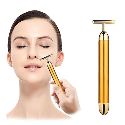 LUXÉ GLOW™ 24K Gold T-Shaped Facial Massage Roller