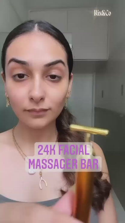 LUXÉ GLOW™ 24K Gold T-Shaped Facial Massage Roller